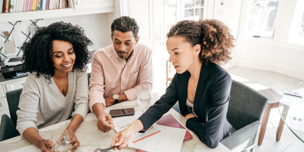 Financial advisor in meeting with couple