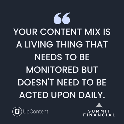 Your content mis is a living thing that needs to be monitored but doesn't need to be acted upon daily.