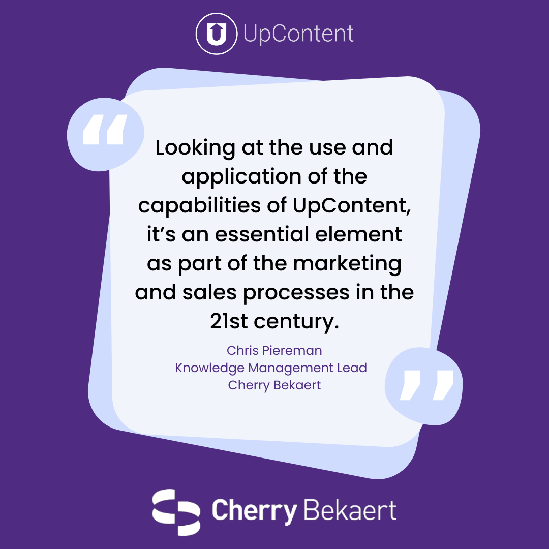 Looking at the use and application of the capabilities of UpContent, it's an essential element as part of the marketing and sales processes in the 21st century.